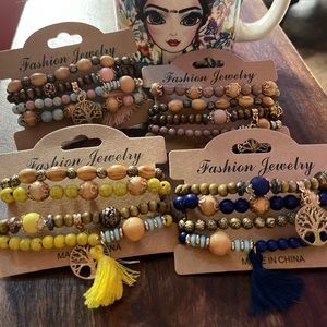Lot of 4- Bohemian Style Stackable Bracelet